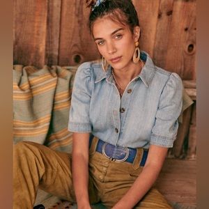Sézane Kendall Denim Shirt 34
